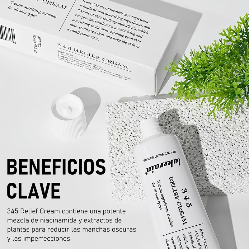 2PC 345 relief cream, Hidratante Calmante para El Rostro, Skincare