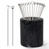 16pcs Stainless Steel Cocktail Stick and 1pcs Marble Tank,Cocktail Clip,Appetiser