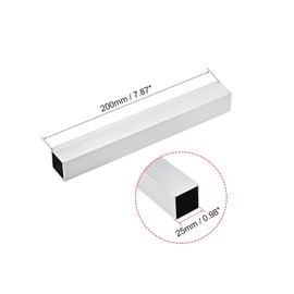 TA-VIGOR 6063 Aluminum Square Tube, 25mm x 25mm x 1.5mm Wall Thickness 200mm Length Seamless Straight Pipe Rectangular Tubing for Industrial Housing Construction