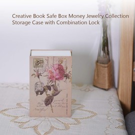 Richer-R Safe Box Dictionary Safe Dial Security Storage Box Creative Book Safe Box Money Jewelry Collection Storage Case with Combination Lock for Private Money Love Letter Secret Diary Love Gift (Pink)