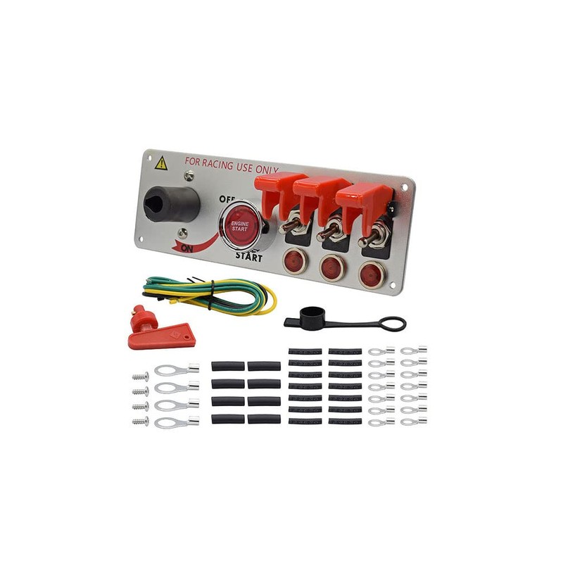 Riloer Racing Car 12V Ignition Switch Panel Kit 12V Universal