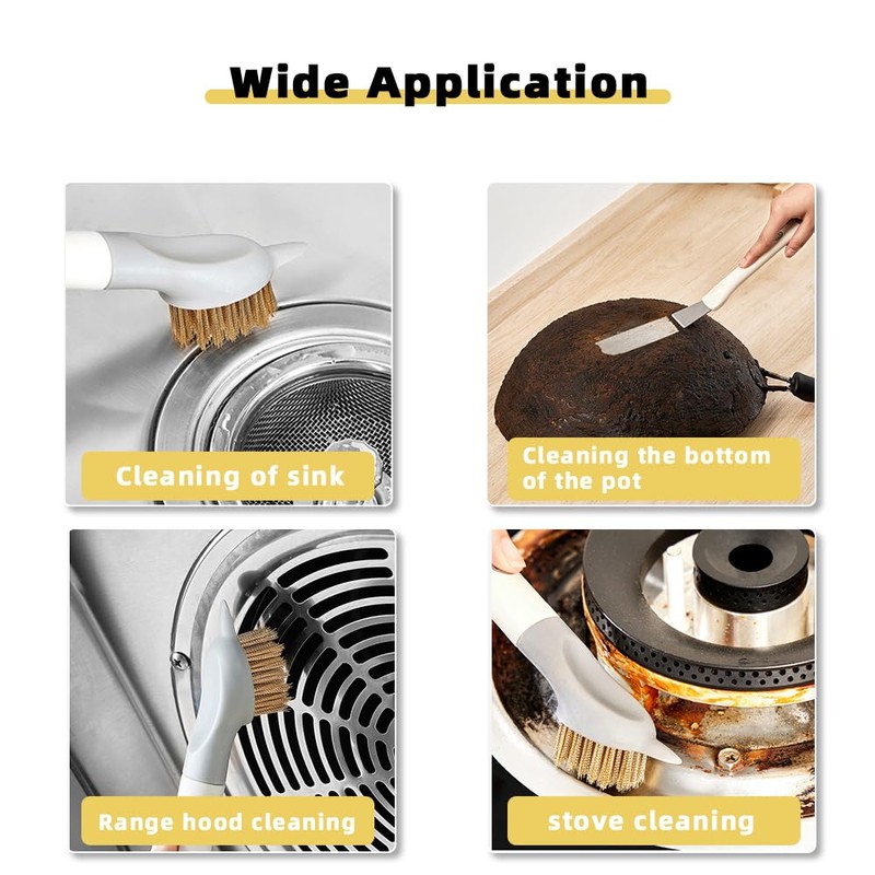 OKEMISS Multifunctional 3 in 1 Double Head Cleaning Brush Scraper