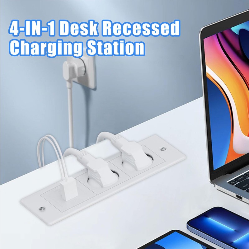 Idota Table Socket, 2-Way Retractable Socket with PD20W Quick Charge