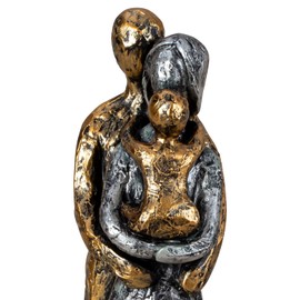 Lifestyle & More Sculpture Family Father, Mother and Child Silver/Gold Polyresin Height 23 cm Width 6 cm