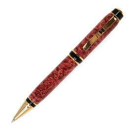Lanier Pens Cigar Twist Pen - 24kt Gold - Red Maple Burl