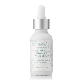 Sea-el Suero facial con ácido hialurónico y vitamina C, hidratación reafirmante y resplandor, hidratante facial antienvejecimiento, cuidado diario de 