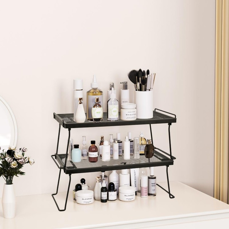 IBERG Cabinet Shelf - Set of 2 Mesh Shelf Organizers