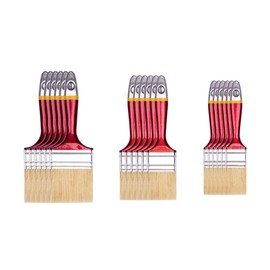 HARDY WORKING TOOLS Flat Brush Set 18 Pieces 6 Pieces - 25, 50, 75 mm Width, Paint Brush Set with Wooden Handle, Paint Brush Series *33*, 18 Pieces, Brush Set A0283-030500