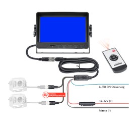 VSG 24 13113 – 7 Inch Heavy Duty Transporter Reversing Monitor, Monitor with Accessories, E-Approval, TFT Display, Camera, 2 Video IN