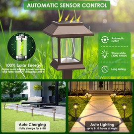 Benany Solar Pathway Lights Outdoor, 12 Pack Upgraded LED Waterproof Solar Outdoor Lights, Solar Garden Landscape Lighting for Outside Driveway Garden Landscape Walkway Path Yard Lawn Decor (12)