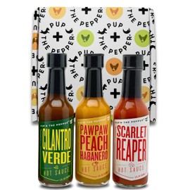 Pup & The Pepper 3 Pack Gift Box - PawPaw Peach Habanero, Scarlet Reaper, Cilantro Verde