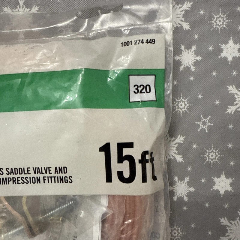 Everbilt Ice Maker Installation Kit Supply Lines Copper 1/4" x