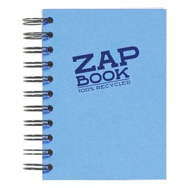 Clairefontaine 8359C Zap Book Sketchbook with Double Spiral, DIN A6 10.5 x 14.8 cm, 80 Sheets, 80 g, 100% Recycled Paper, Ideal for Notes or Drawings, Assorted Colours, Pack of 1