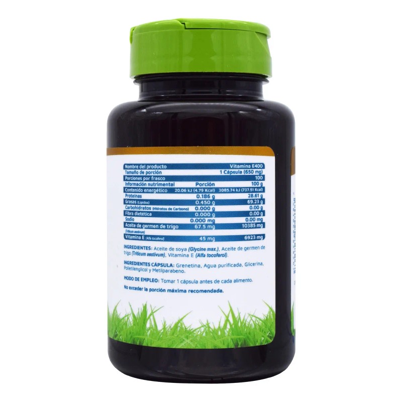 Vitamina E 400 100 Cápsulas Vidanat Sabor Sin sabor