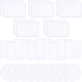 Gadjica 30 PCs Self Adhesive Sublimation Patches - Blank Patches to Custom Heat-transferable Tags for Moiblephone Cosmetic Bags Backpacks (White Border / 30PCs)