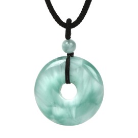 Justinstones Natural Gemstone 30mm Donut Beads Reiki Chakra Pendant Necklace Jewelry 22 Inch, Stone, Agate