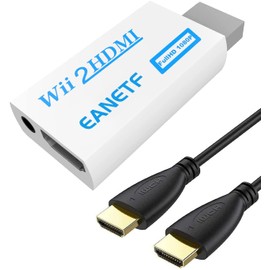 Eanetf Wii to HDMI 1080P Converter - 5ft HDMI Cable with Audio Output, Supports Wii Display 720P, NTSC