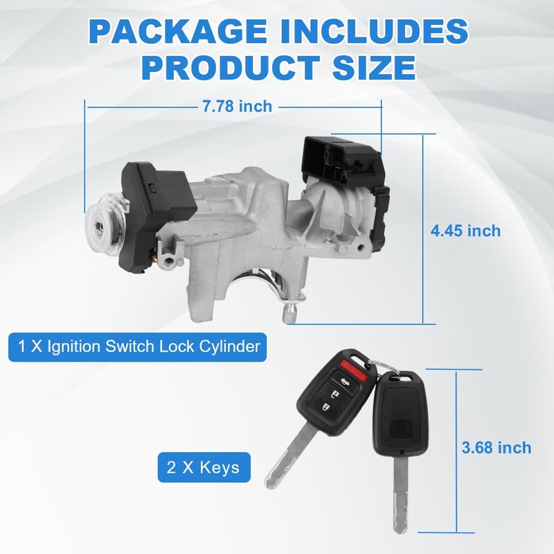 WMPHE Ignition Switch Lock Cylinder with 2 Key Replacement for