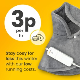 Electric Heat Pad for Neck & Shoulders by Cosi Home®, Luxury Heated Shoulder & Neck Warmer with 3 Heat Settings Made from Super Soft Fleece Material- Heating Pad