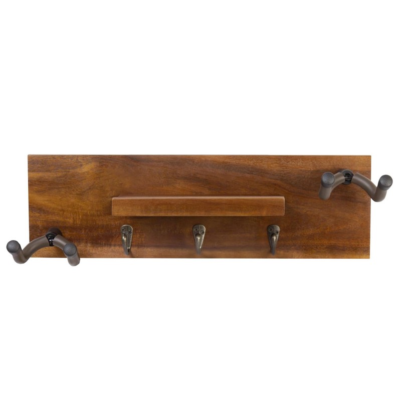keepdrum GS039a Double Guitar Wall Mount Wooden Wall Mount for