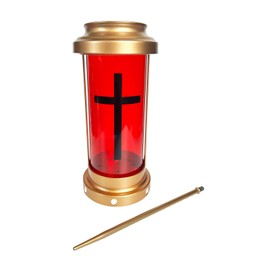 VIIACA Grave Solar Lights for Cemetery with Long Stake, Memorial Solar Cross for Cemetery Graves, Decorative Bereavement Gifts Memorial Lantern Garden Stake for Outdoors (F2)