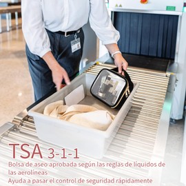 Triko Set de 3 Bolsas de Viaje para Aseo de PVC Aprobada por la TSA, Bolsa de MaquillajeTransparentes, Bolsa de Cosméticos de Viaje, Cosmetiquera de Viaje Compatible con Aeropuerto