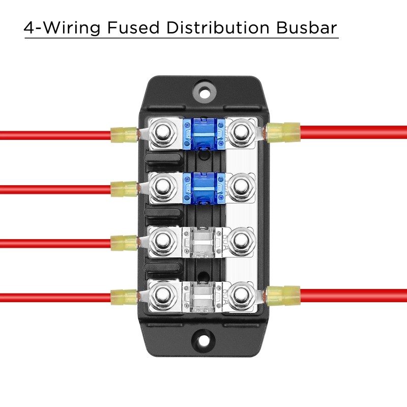 Recoil MFB4 4-Way Mini-ANL Fused Busbar, 4 X M5 Studs