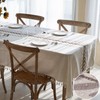 Winknowl Rustic Tablecloth, Cotton Linen Fabric Wrinkle Free Table Cloths,