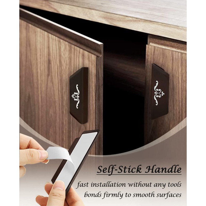 CcHhyyt 10 Pack Self-Stick Handle No Drilling Self-Adhesive Drawer Knobs