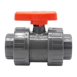 PVC Ball Valve with Internal Thread, 1 1/2 Inch x 1 1/2 Inch, Screw Connection for Connectors with Male Thread, 2-Way, PVC Pipe Connector, Ball Gate for Pool and Pond Construction, BM038
