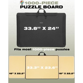 1000 Piece Portable Jigsaw Puzzle Board with Cover for Adults and Children, Puzzle Case for Storage, Puzzle Mat, Puzzle Keeper Caddy Saver with Sorting Trays, Non-Slip Surface