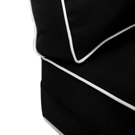 DBM IMPORTS AD109 Contrast Pipe Trim Small 23x24x6 Deep Seat Back Cushion Slip Cover Set