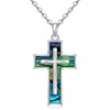 Abalone Cross Necklace for Women Sterling Silver Cross Pendant Jewelry