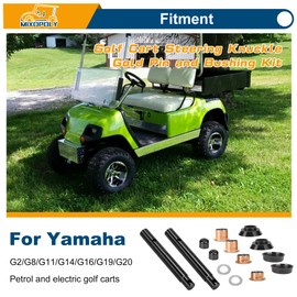 Mixopoly Steering Knuckle King Pin and Bushing Repair Kit for Yamaha G2 G8 G9 G14 G16 G19 G20 Gas and Electric Golf Cart 1985-2002