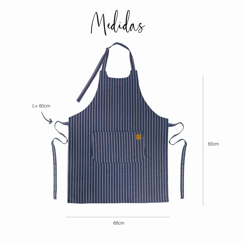 Lacor - 60080 - Unisex Kitchen Apron with Simple, Elegant