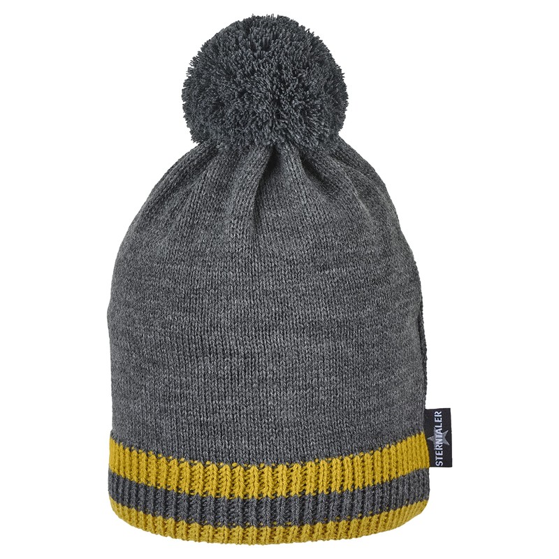 Sterntaler Unisex Children's Hat Baby Bobble Knit Hat Edge, Anthracite