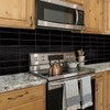 DEWOO Black Rectangle Peel and Stick Subway Backsplash Self Adhesive