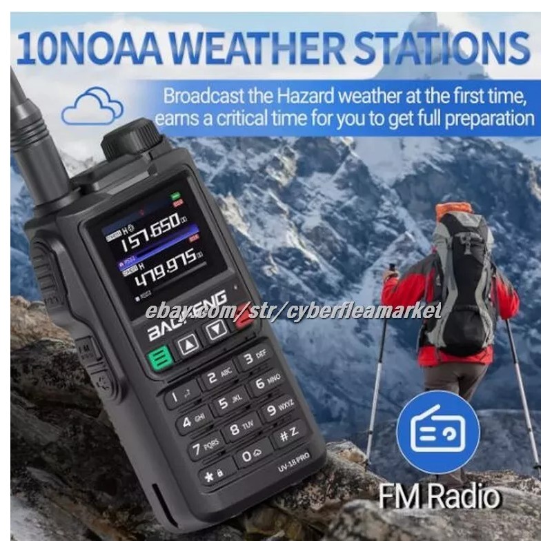 BaoFeng UV18 Pro Max GPS Air Band Walkie Talkie NOAA