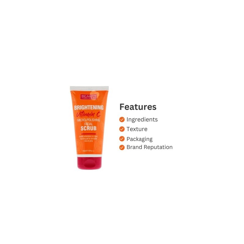 Beauty Formulas Brightening Vitamin C Facial Scrub, 150ml, Pack of
