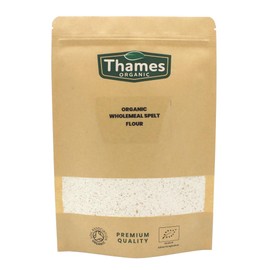 Organic Wholemeal Spelt Flour - of 100% Pure & Natural Flour - No Additives, No Preservatives - Vegan, Non-GMO, Certified Organic - Great for Baking, Cooking, and Sensitive Diets - Thames Organic 1kg