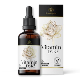 Vitamin D3 + K2 Drops - 50 ml - 25 µg Vitamin D3 & 20 µg Vitamin K2 per Daily Dose - Highly Bioavailable with Coconut Oil - Vegan, Alcohol-free, Gluten, Lactose, Gelatin