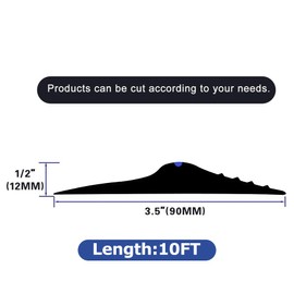 ToLanbbt 10Ft/3.05M Universal Garage Threshold Seal Strip with 300ml Black Sealant/Adhesive, Garage Door Bottom Weatherproof Strip Rubber DIY Weather Stripping Replacement (Black-Blue Line)