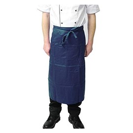 Black Pepper Polycotton Long Waist Apron with 2 Pocket, Professional Home Kitchen Apron for Chefs, Waiters, Cooks, Catering, Bar Staff, Navy Blue Plain, Pack of 1