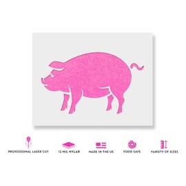 Pig Stencil - Reusable Stencils for Painting - Mylar Stencil for DIY Projects and Crafts