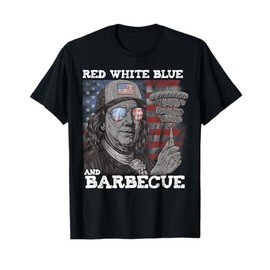 Red White Blue and Barbecue Franklin 4th of July USA BBQ Men T-Shirt