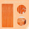 DECOCKRAT 2 Pack Foil Fringe Backdrop - Orange Shiny Tinsel