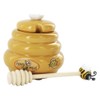 Mini Honey Pot and Dipper Bee Ceramic Wood
