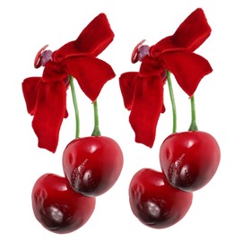 Beavorty Cherry Hairpin for Women Soft Fabric Hair Clip Bow Girls Headband Fruit Clip