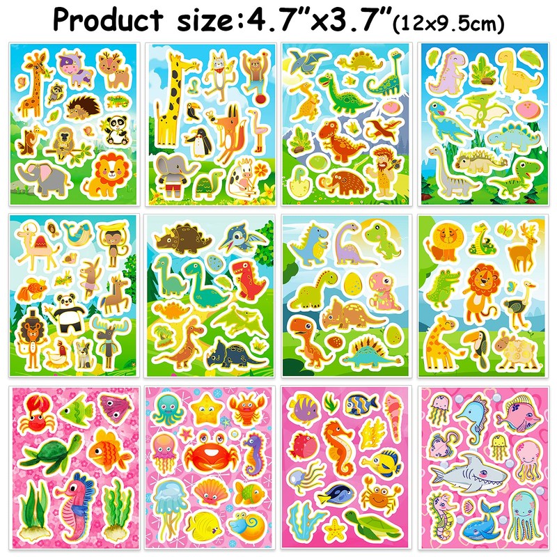 HOWAF 300+ Glitter Stickers for Kids Boys Crafts DIY Scrapbooking