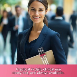 PENCHUAN Pack of 3 Nurse Accessories, Stainless Steel Pen Holder, Adjustable Three Holes Pen Holder, Nurse, Metal Pen Holder, Tunic, Nurse Accessories Clip for Tunic (White, Rose Red, Green)